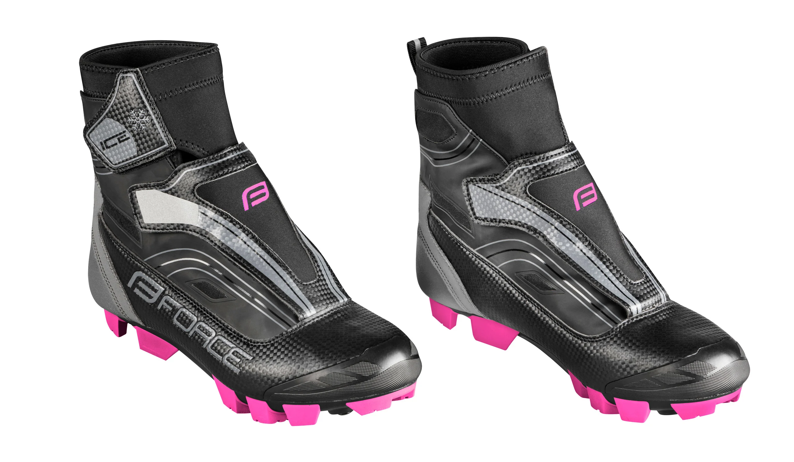 tretry zimní FORCE MTB ICE21 LADY, černo-růž 39 - Obrázek 2