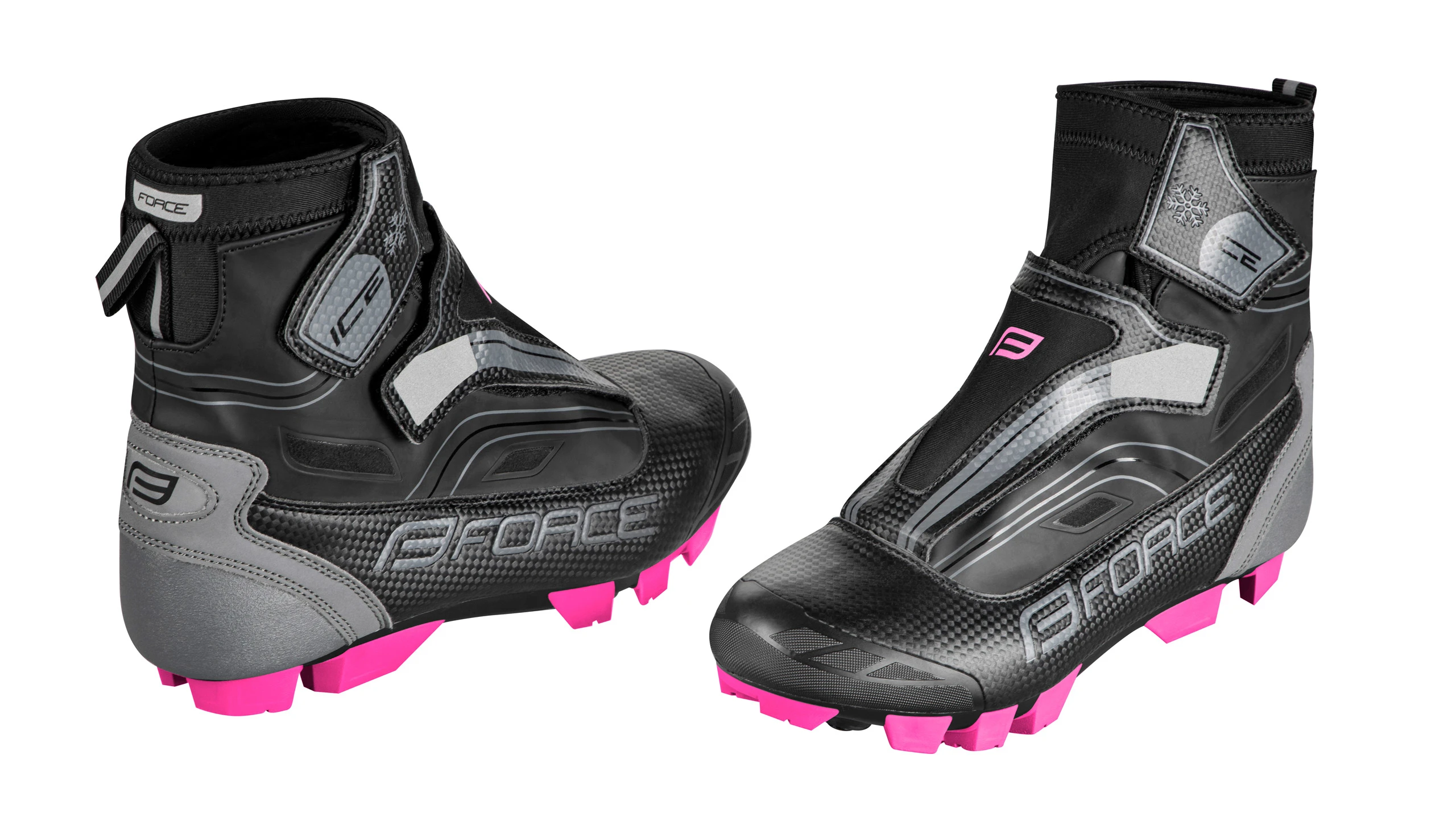 tretry zimní FORCE MTB ICE21 LADY, černo-růž 39 - Obrázek 3