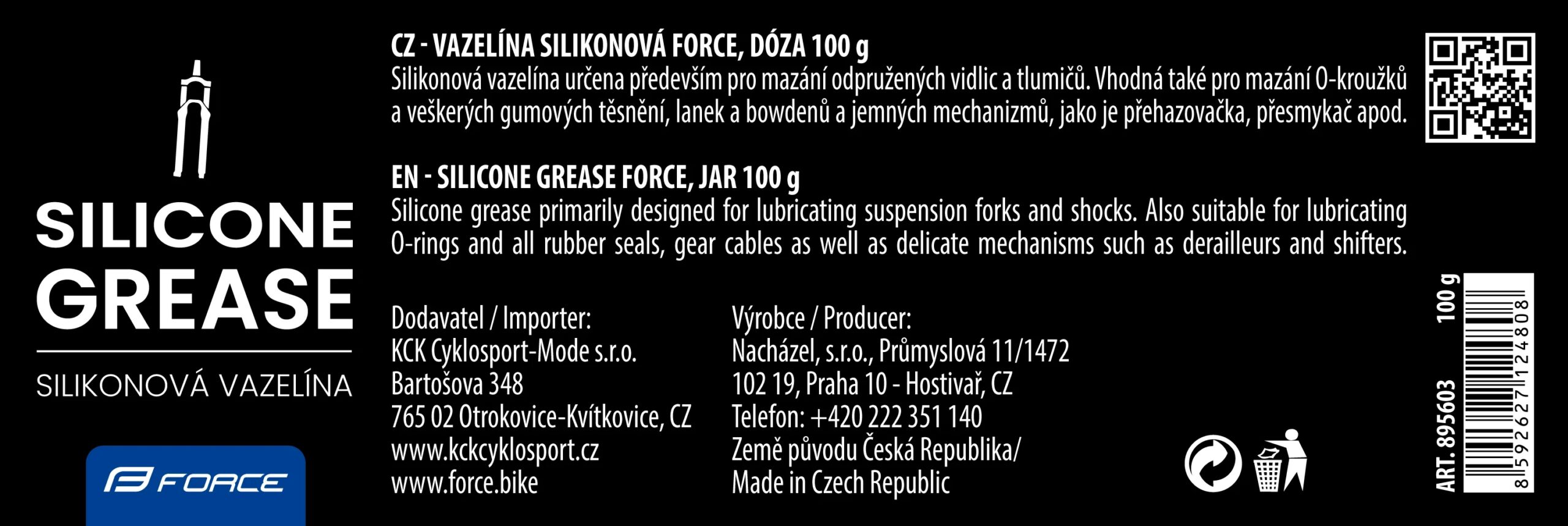 vazelína silikonová FORCE, dóza 100 g - Obrázek 2