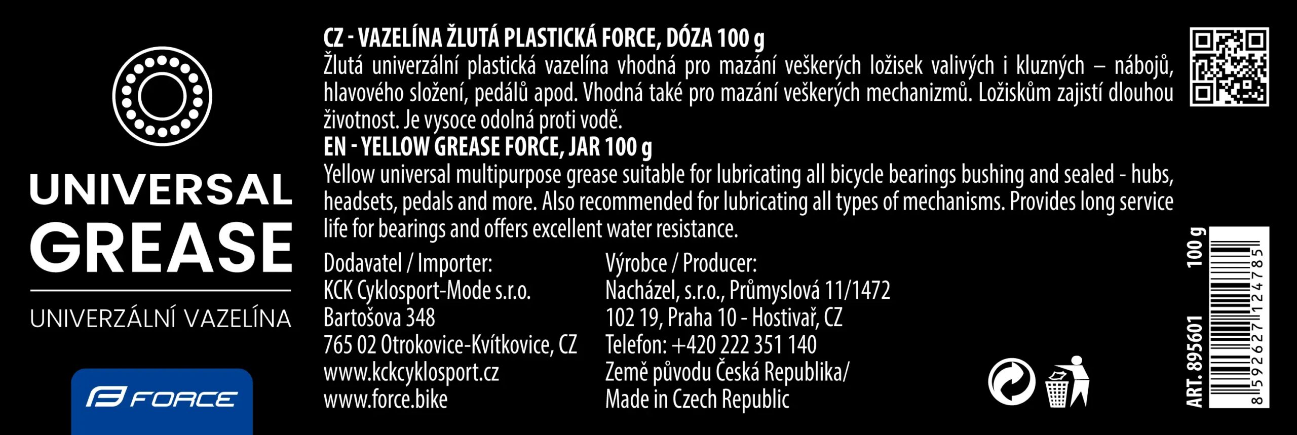 vazelína žlutá plastická FORCE, dóza 100 g - Obrázek 2