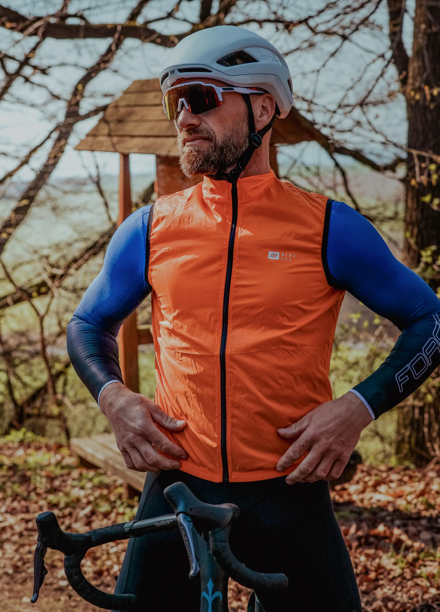 vesta FORCE WINDPRO, plná záda, oranžová 3XL - Obrázek 3