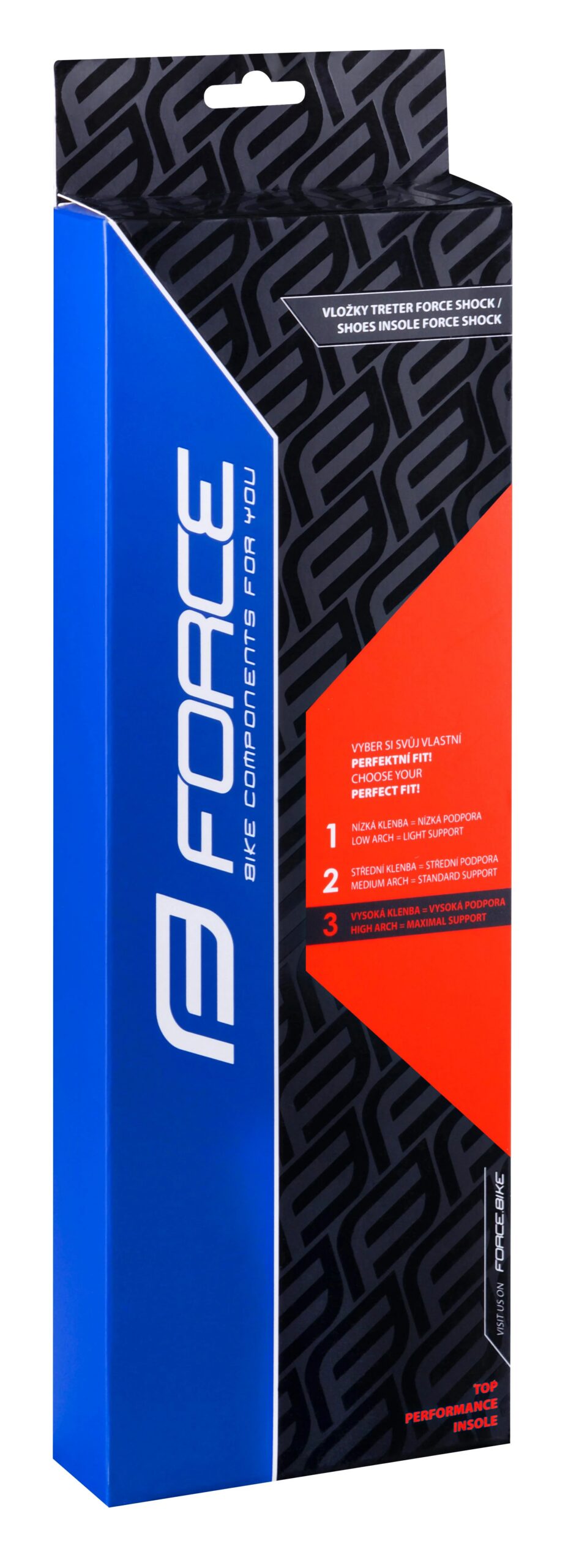 vložky treter FORCE SHOCK HIGH, černo-červené - Obrázek 2