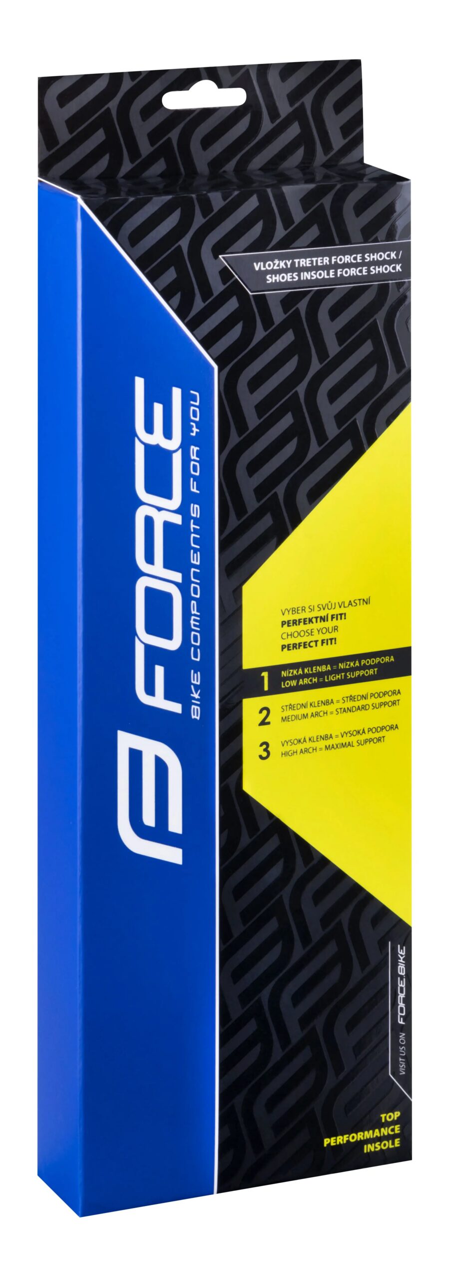 vložky treter FORCE SHOCK LOW, černo-žlutá - Obrázek 2